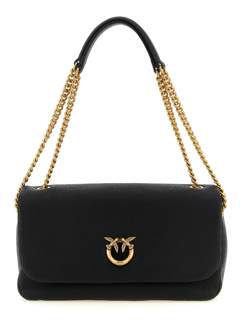 Black Lamb Leather Shoulder Bag