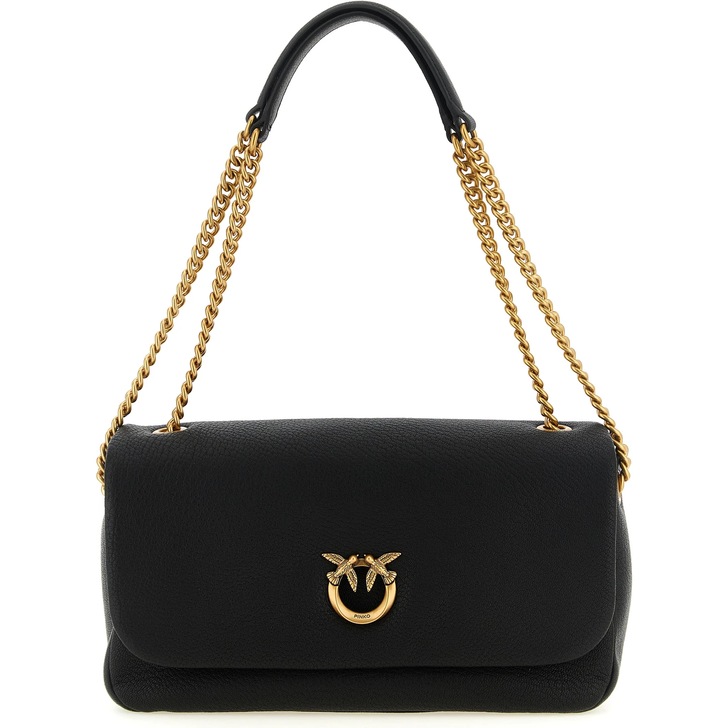 Black Lamb Leather Shoulder Bag