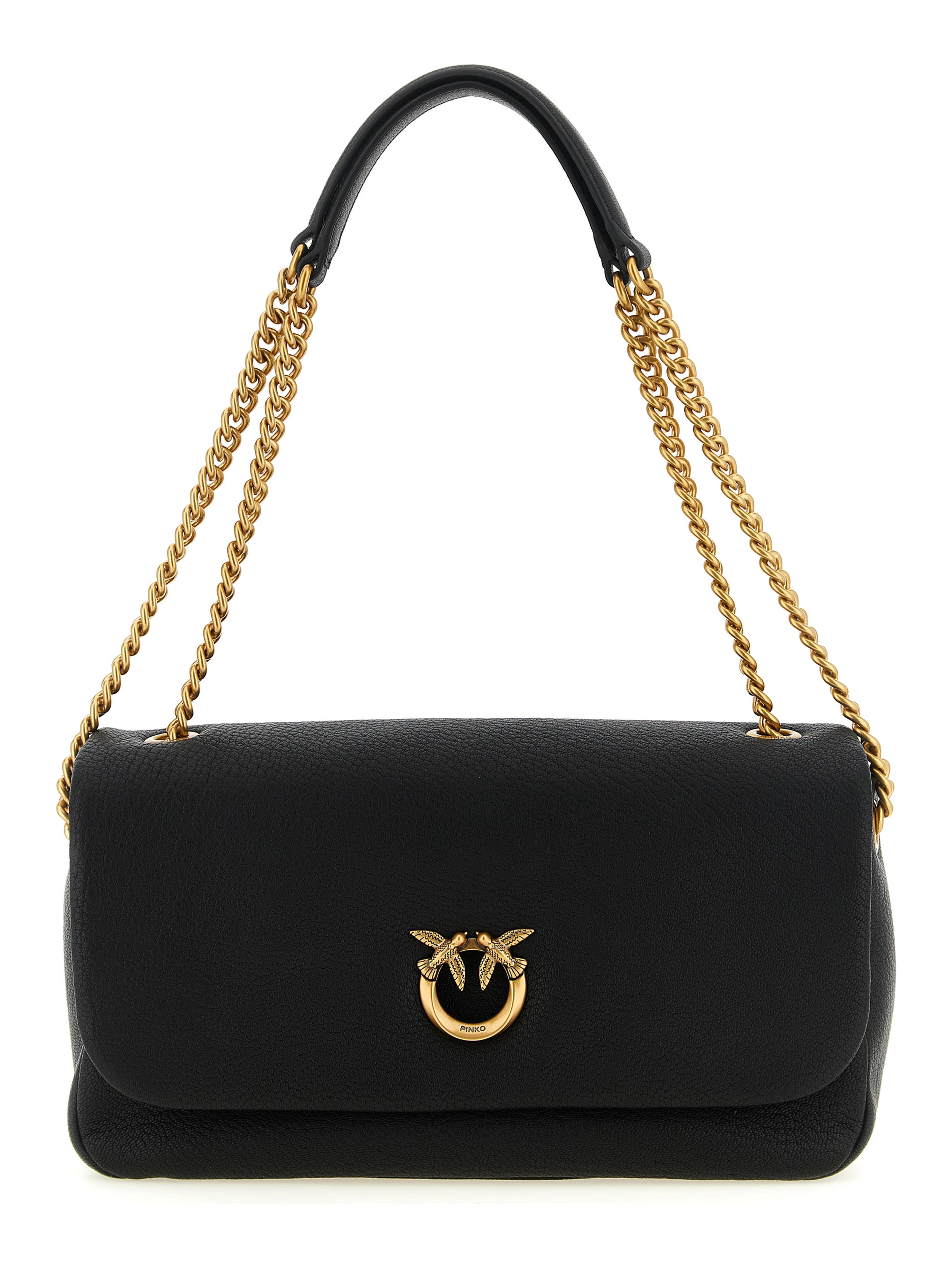 Black Lamb Leather Shoulder Bag
