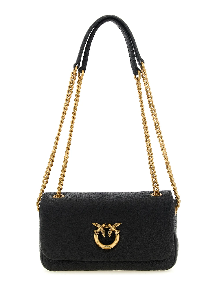 Black Lamb Leather Shoulder Bag