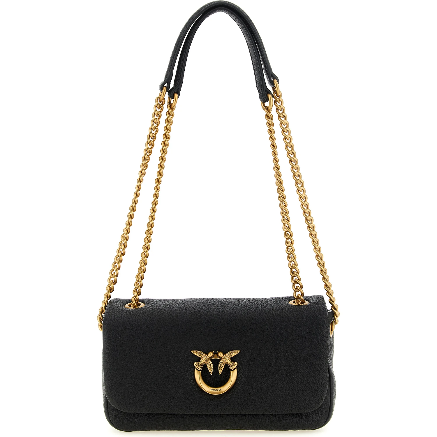 Black Lamb Leather Shoulder Bag