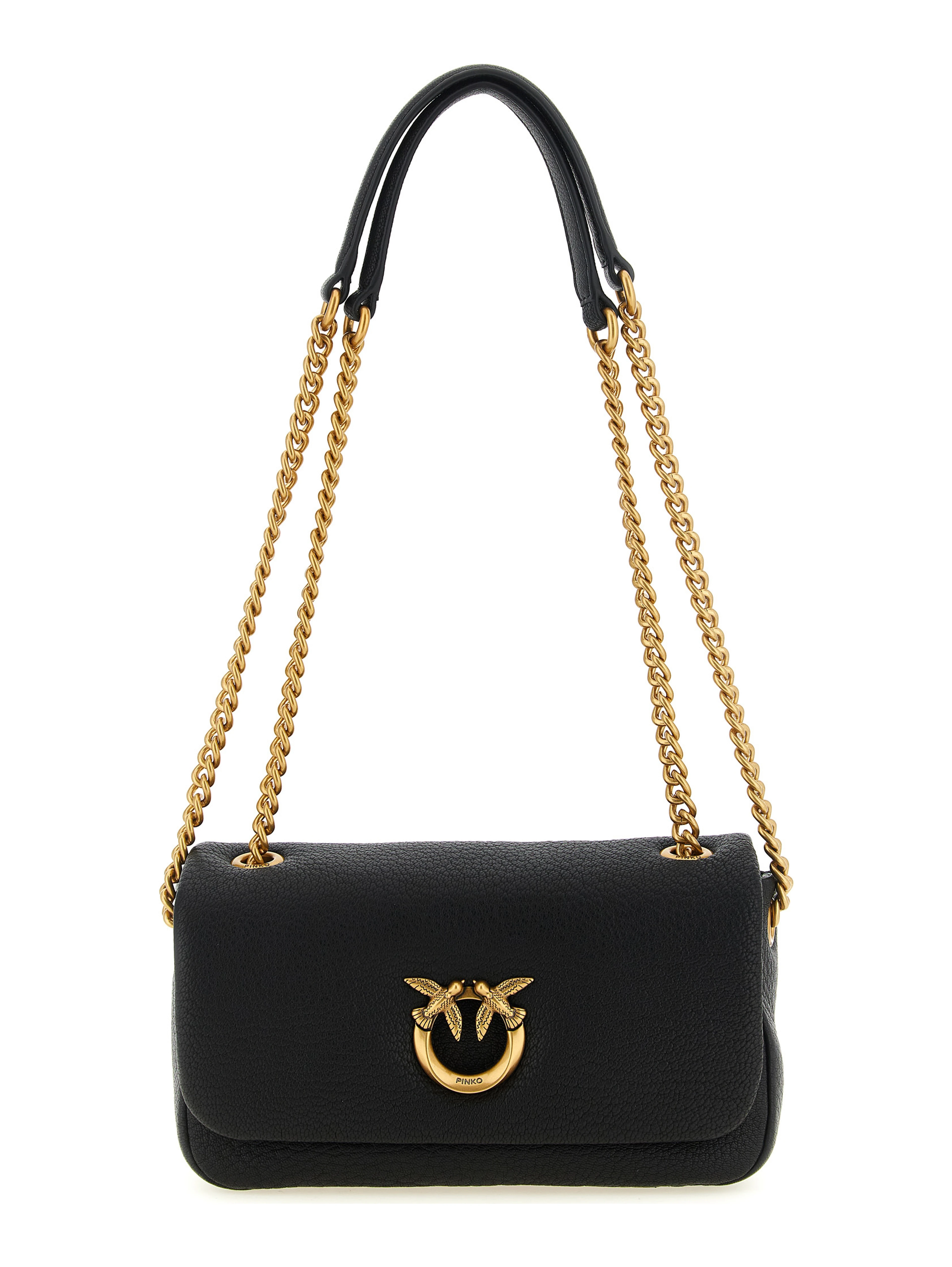 Black Lamb Leather Shoulder Bag