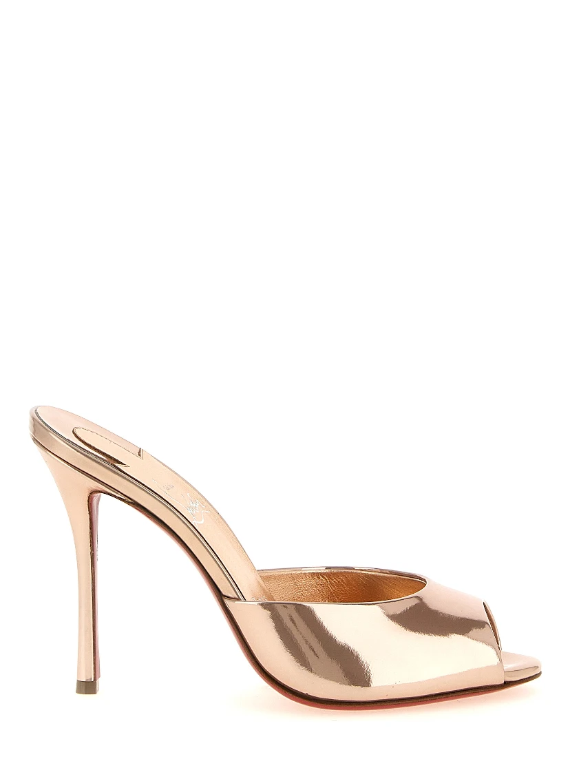 Gold Calfskin Stiletto Heel Sandals