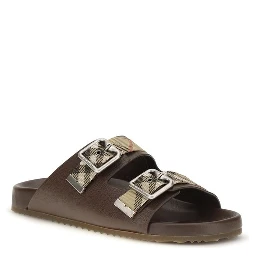 Brown Goatskin Flat Sandals