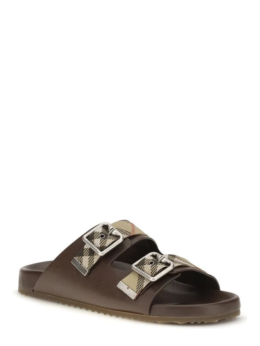 Brown Goatskin Flat Sandals