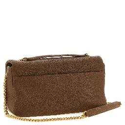 Brown Lamb Leather Shoulder Bag