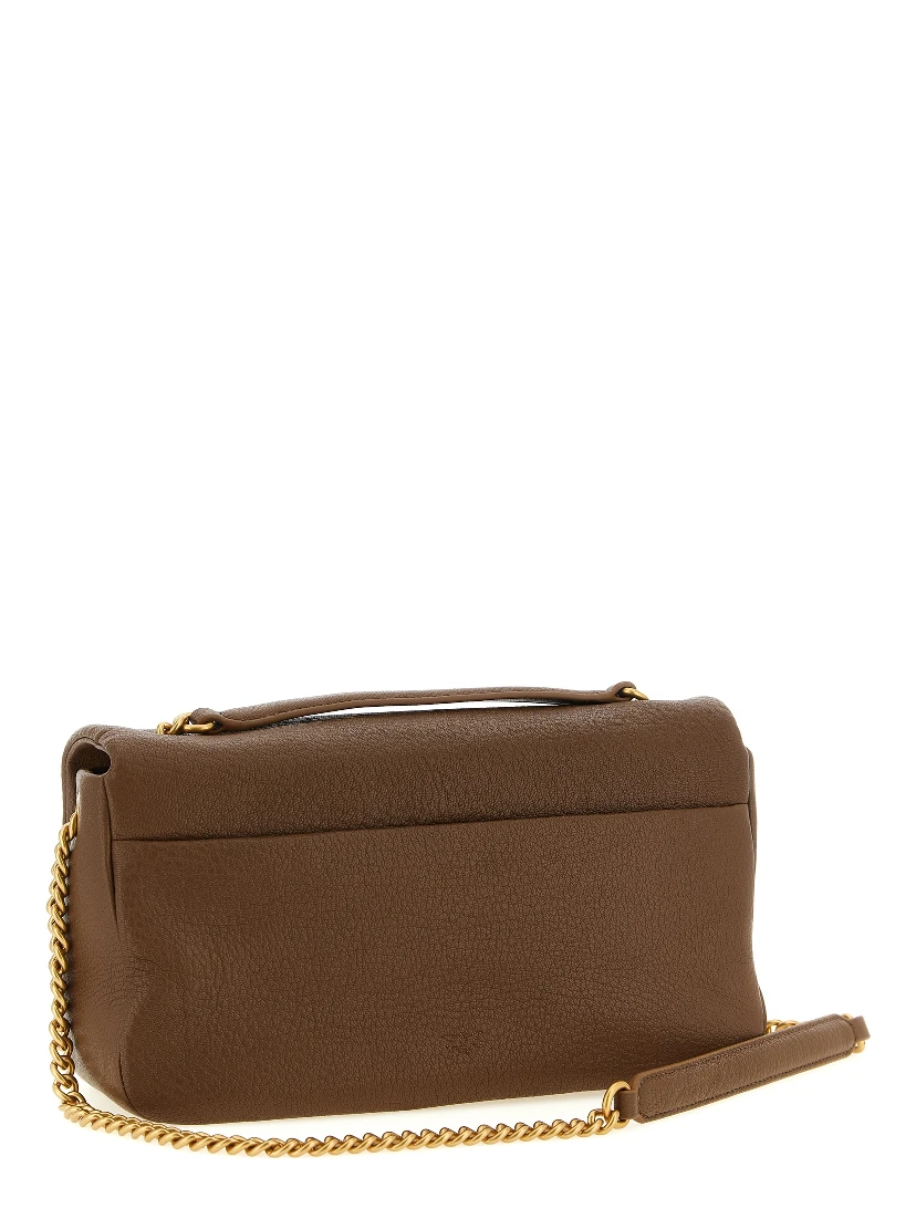 Brown Lamb Leather Shoulder Bag