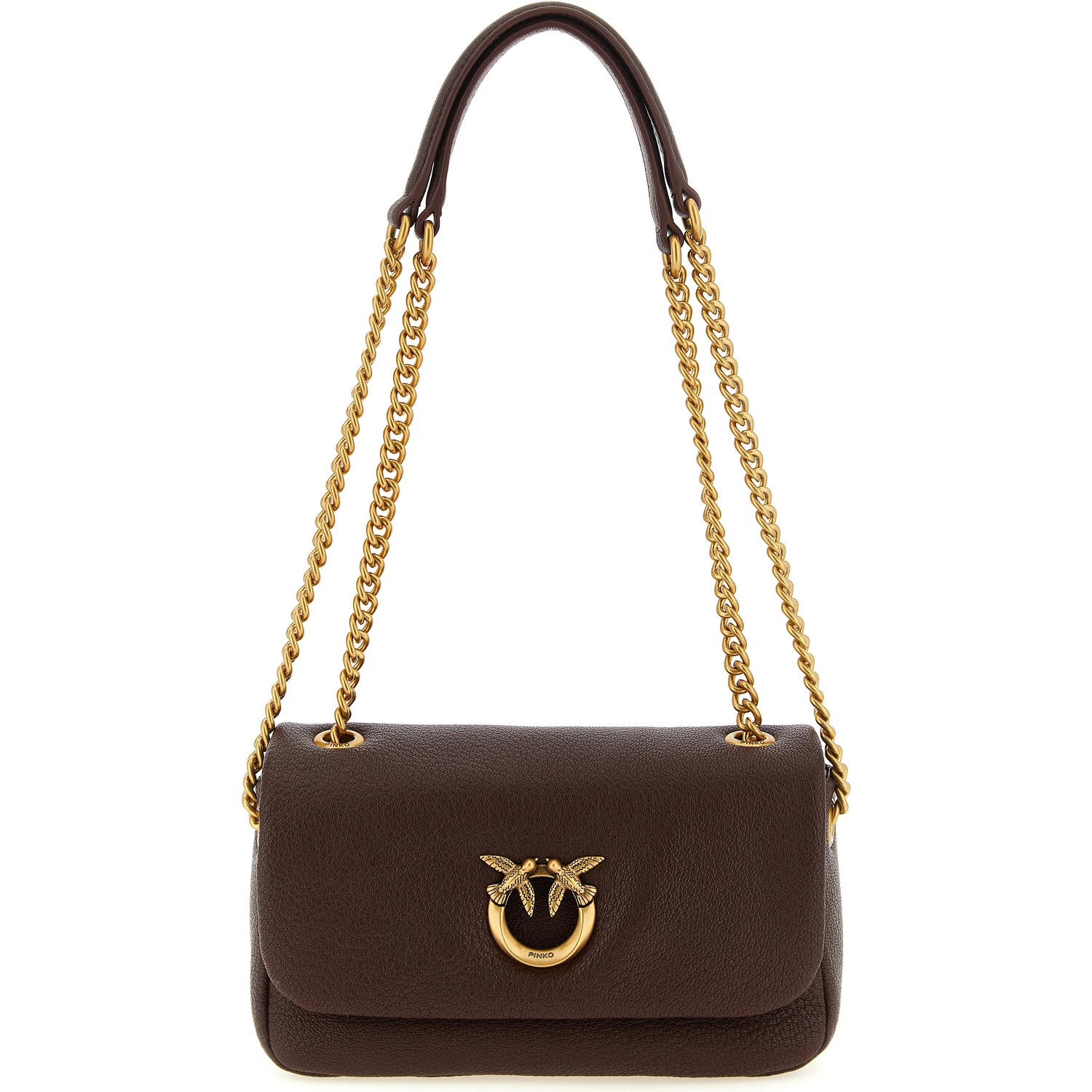 Brown Lamb Leather Shoulder Bag