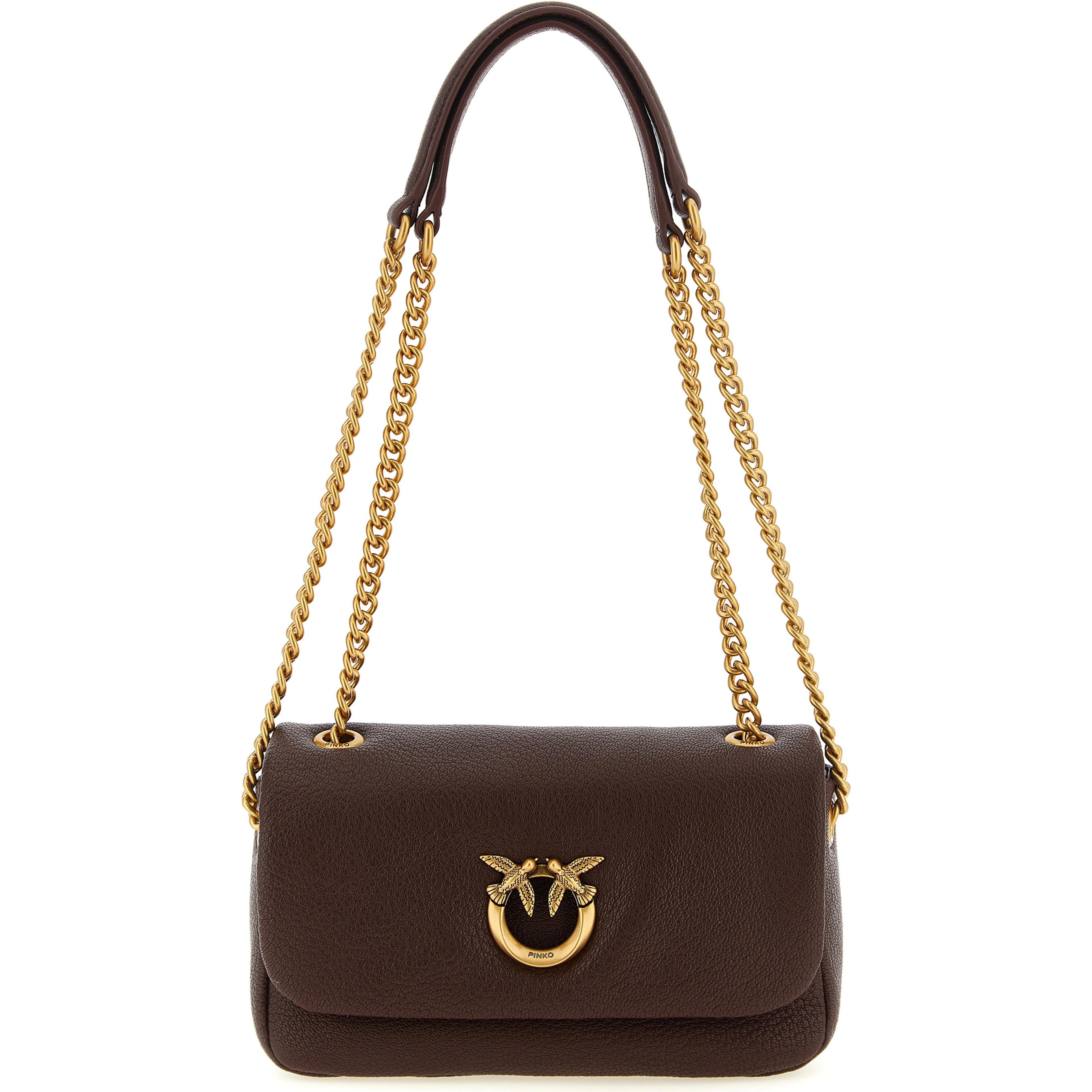 Brown Lamb Leather Shoulder Bag