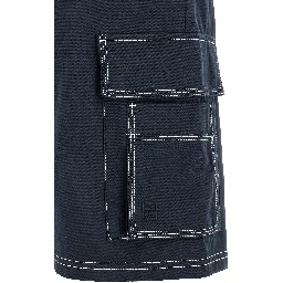 Blue Cotton Bermuda Shorts
