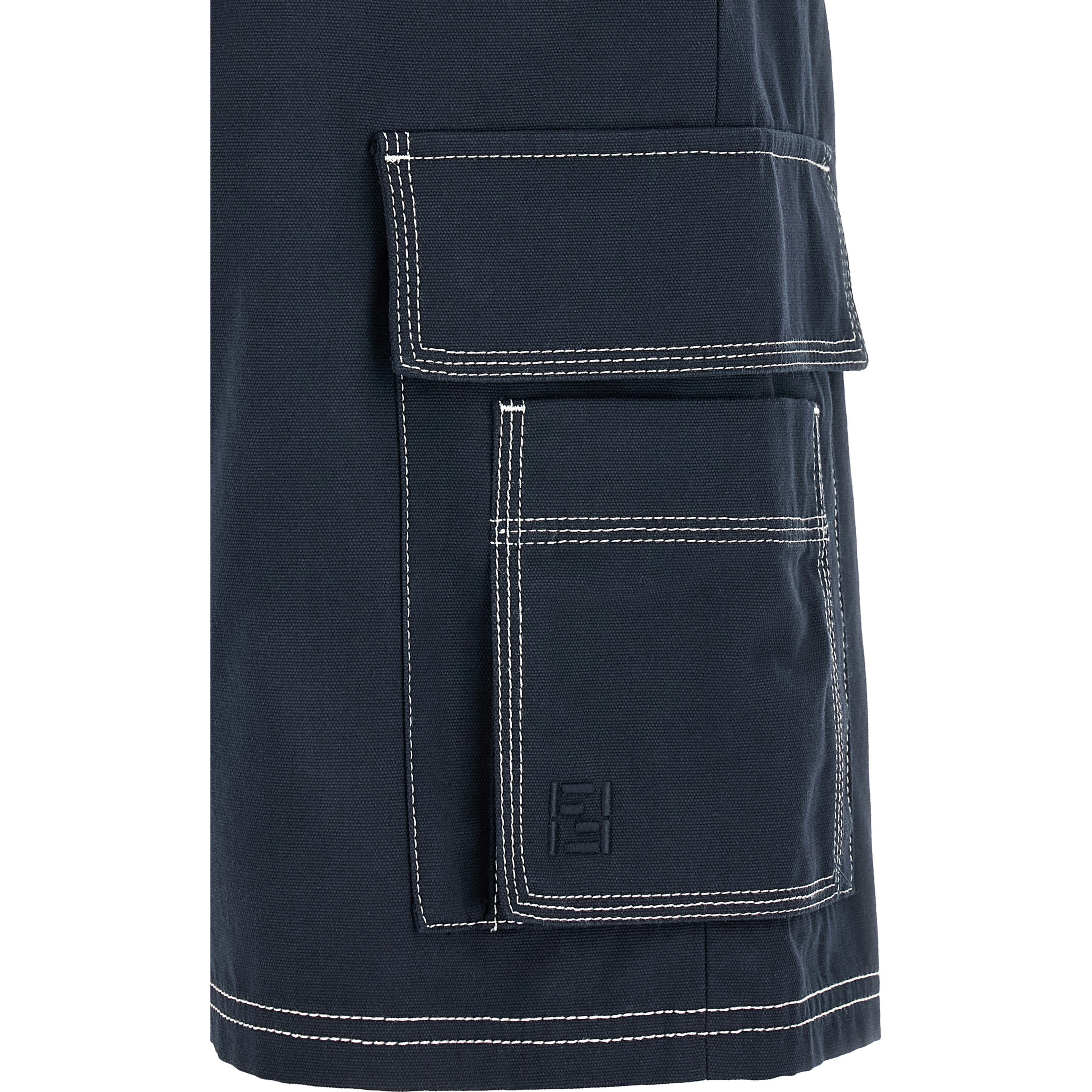 Blue Cotton Bermuda Shorts