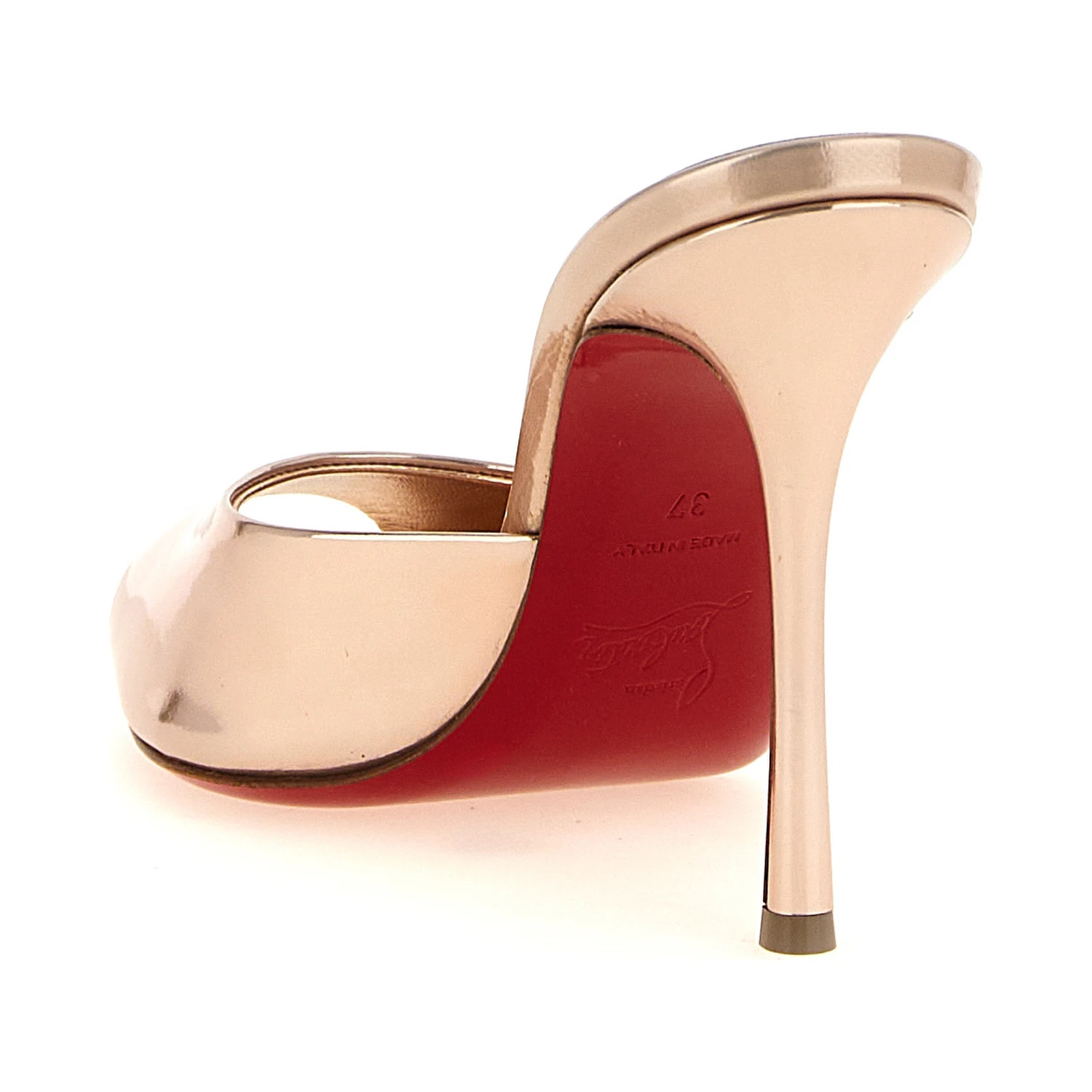 Gold Calfskin Stiletto Heel Sandals