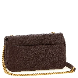 Brown Lamb Leather Shoulder Bag