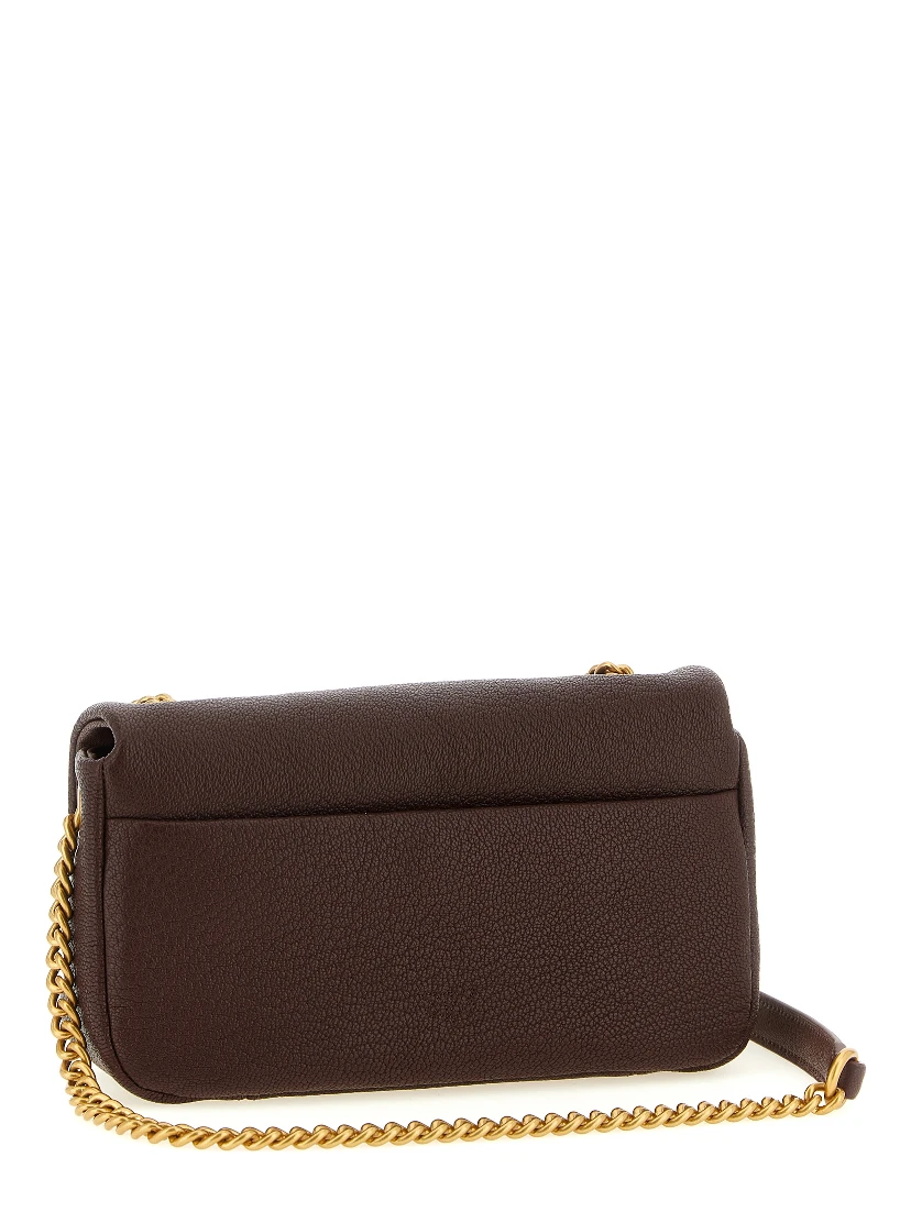 Brown Lamb Leather Shoulder Bag