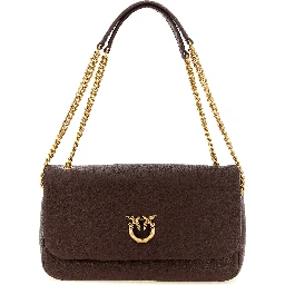 Brown Lamb Leather Shoulder Bag