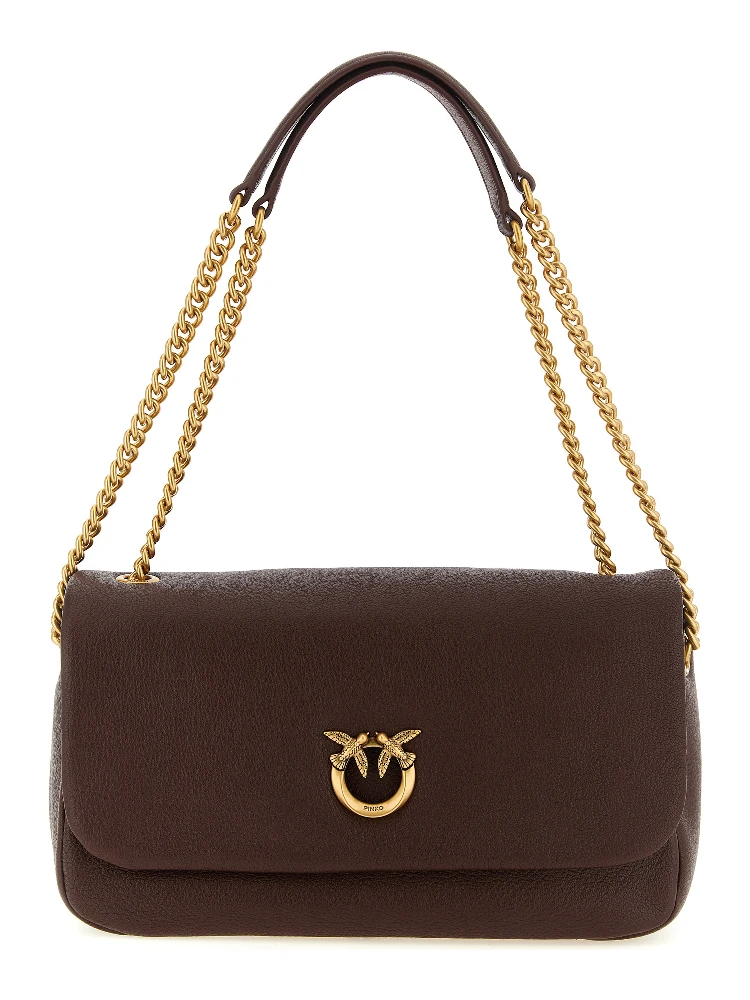 Brown Lamb Leather Shoulder Bag
