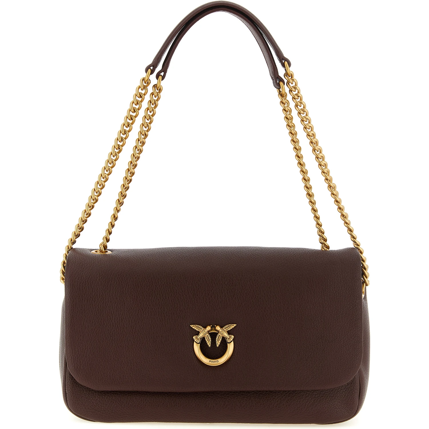 Brown Lamb Leather Shoulder Bag