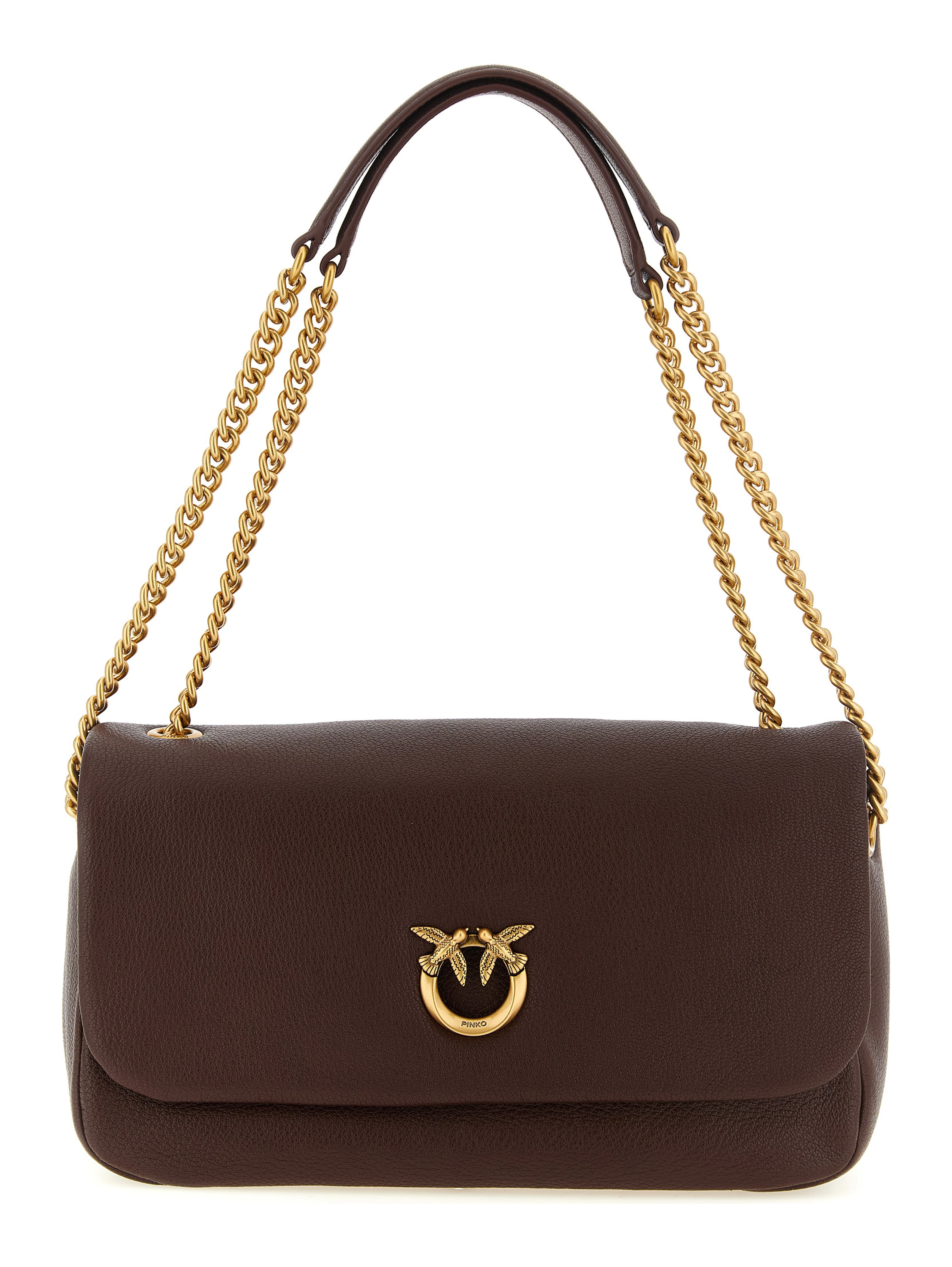 Brown Lamb Leather Shoulder Bag