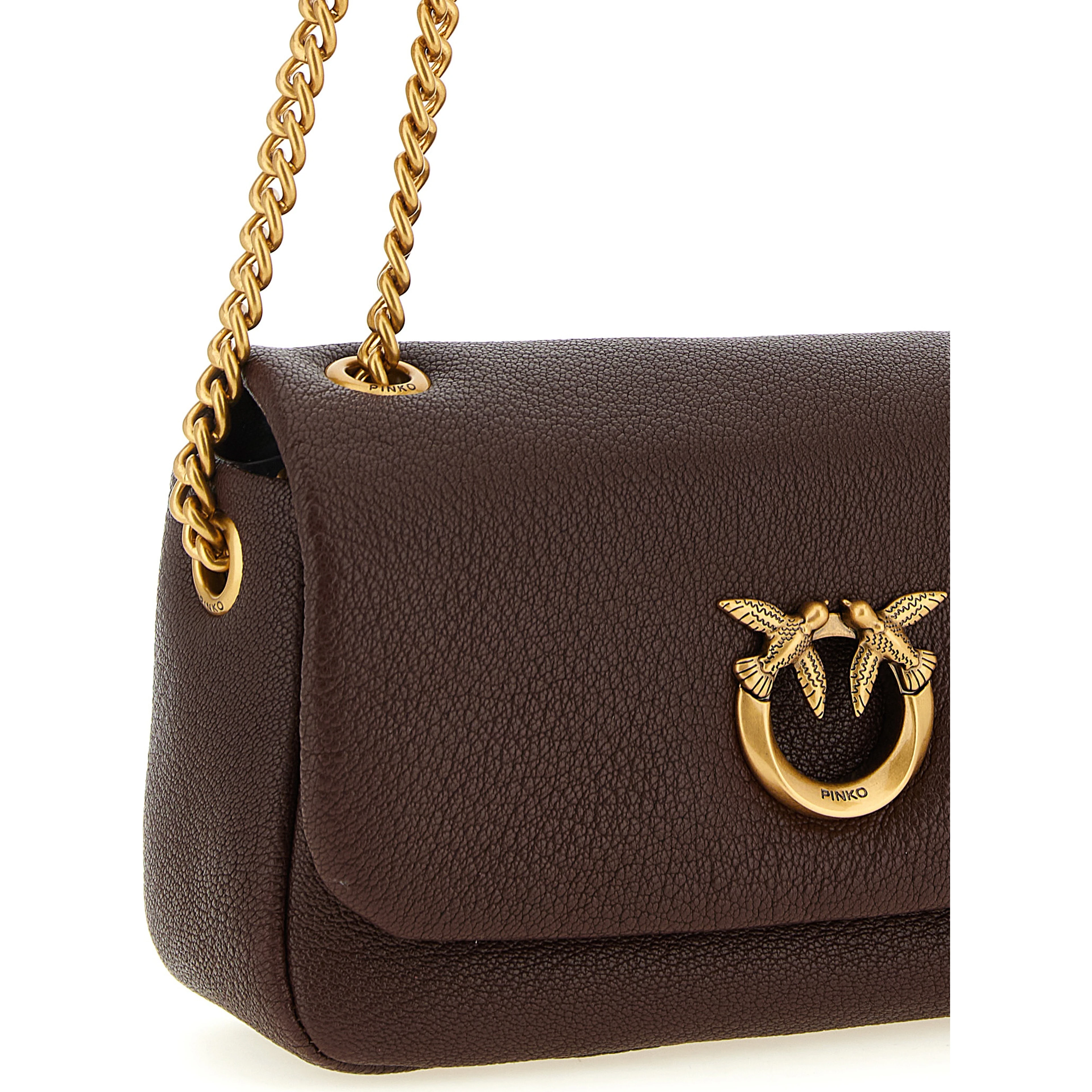 Brown Lamb Leather Shoulder Bag