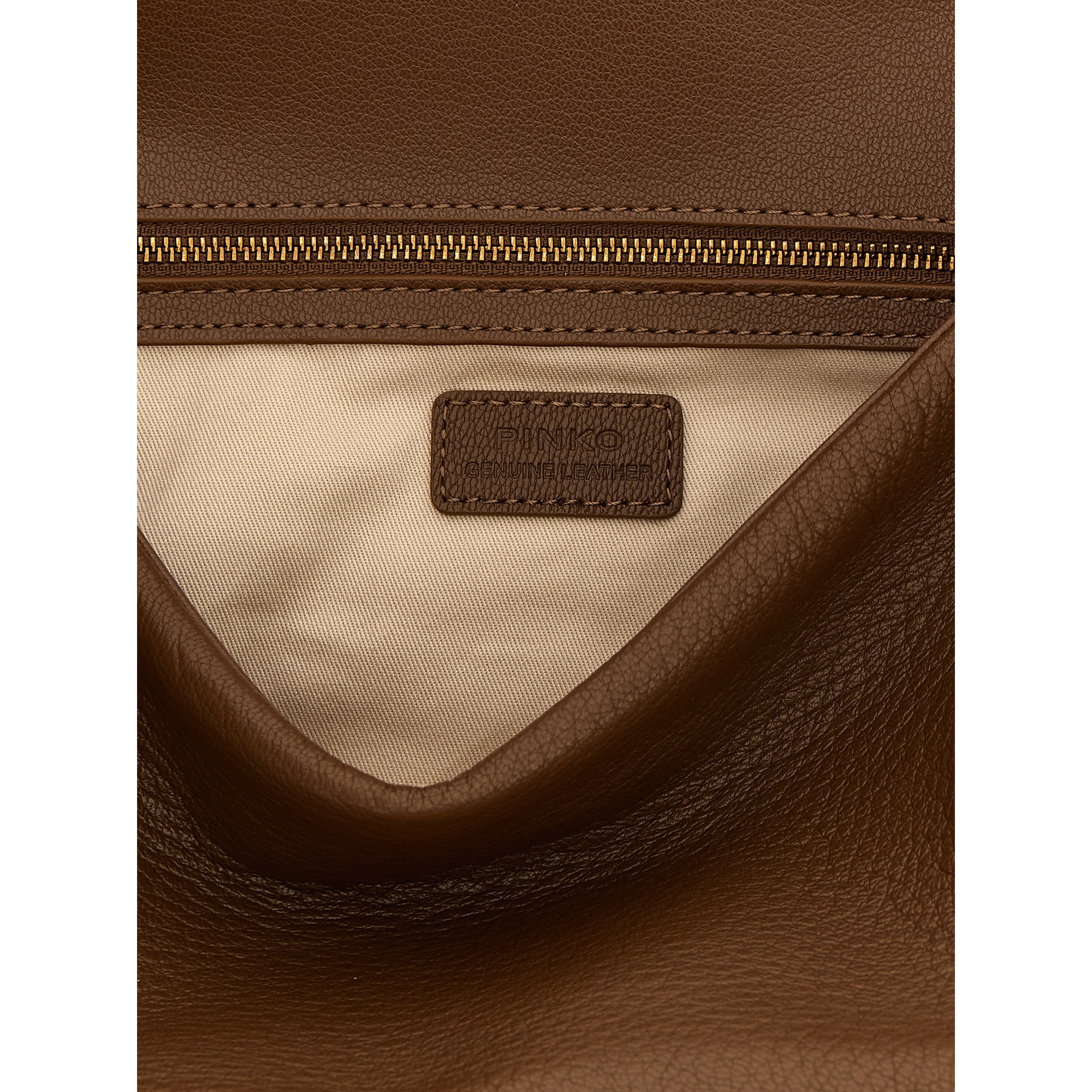 Brown Lamb Leather Shoulder Bag