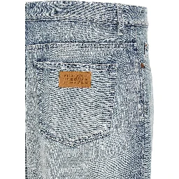 Blue Cotton Straight-Leg Jeans