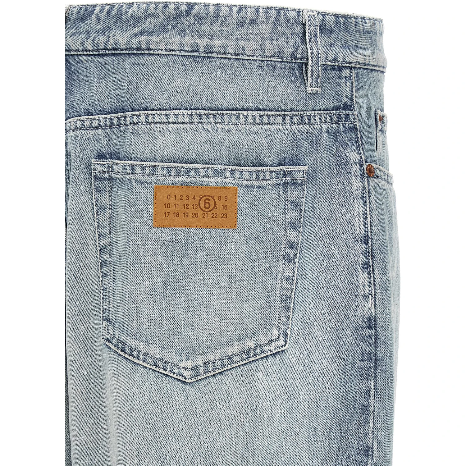 Blue Cotton Straight-Leg Jeans