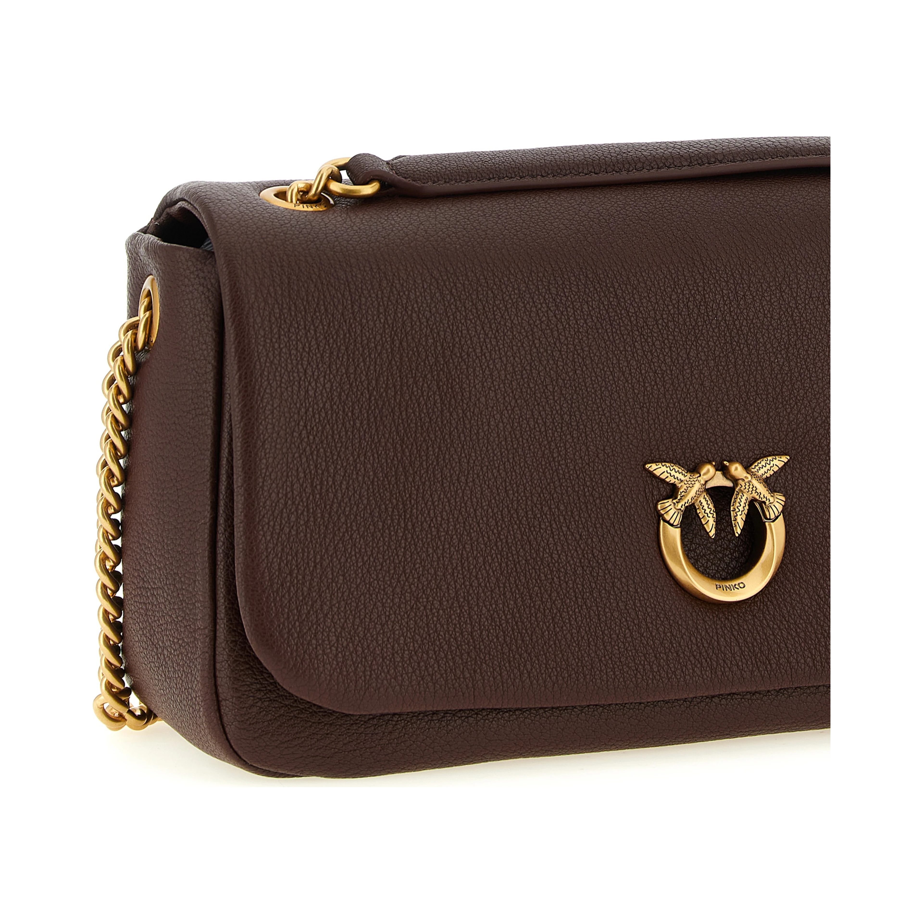 Brown Lamb Leather Shoulder Bag
