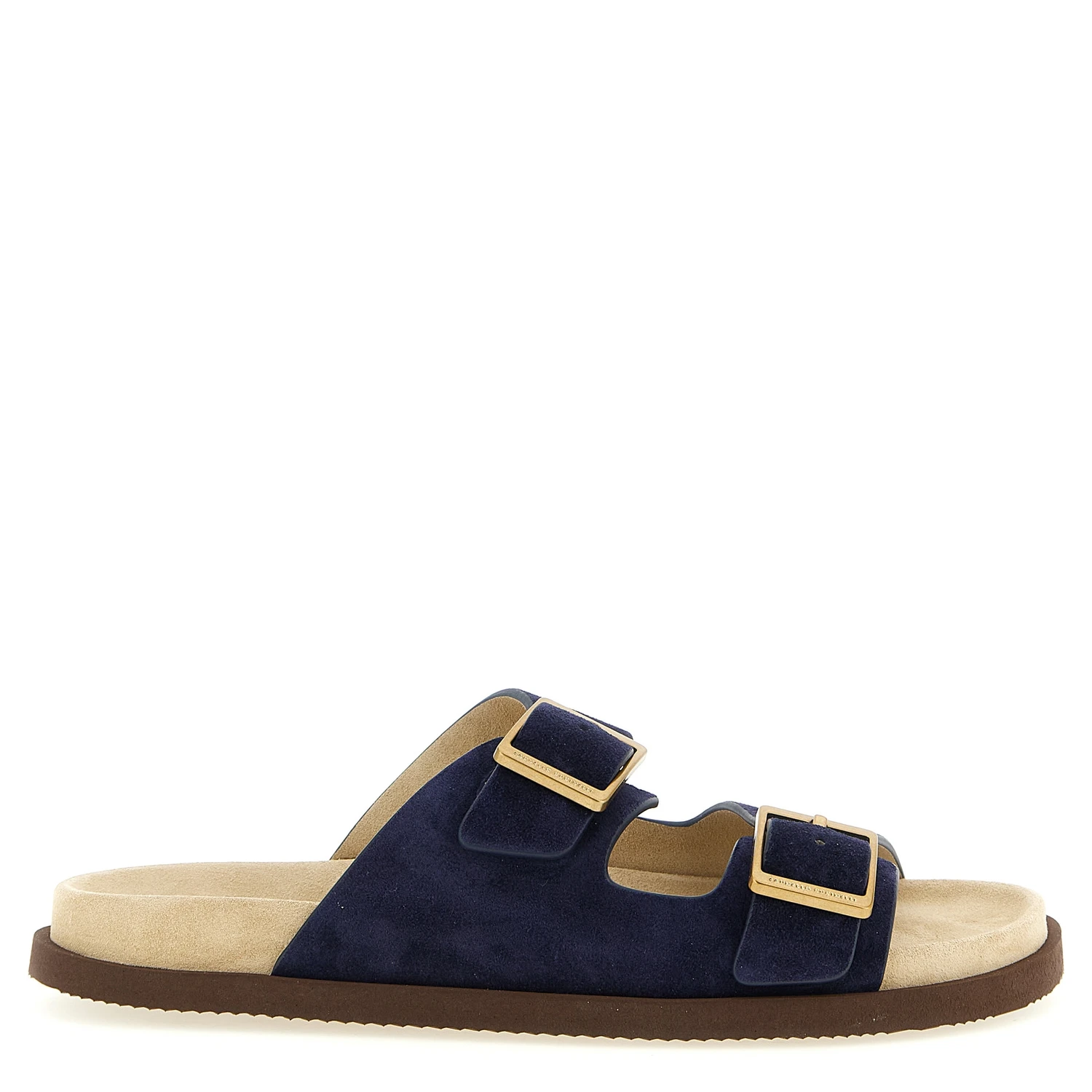 Blue Calfskin Slides