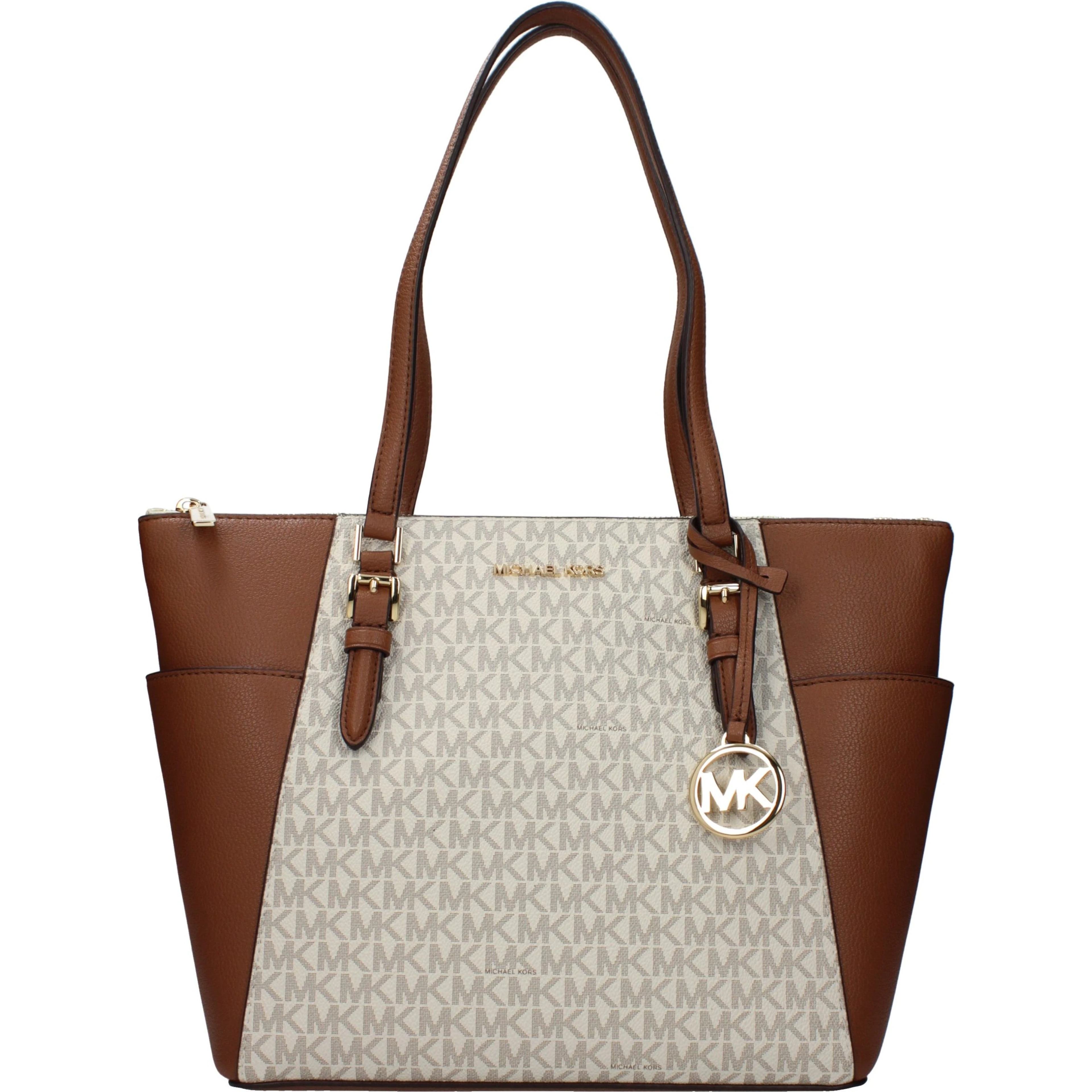 Beige Leather Shoulder Bag