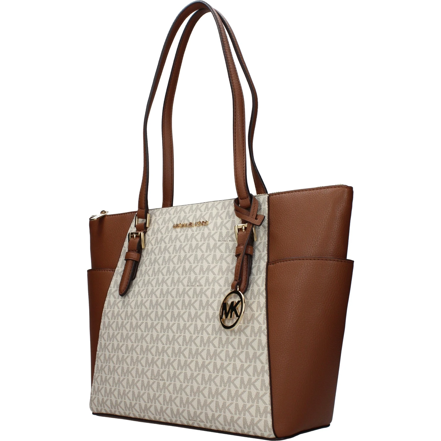 Beige Leather Shoulder Bag