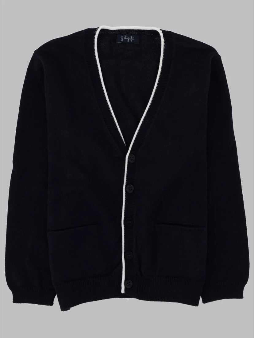 BLUE/WHITE TRICOT SWEATER