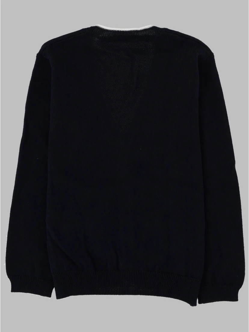 BLUE/WHITE TRICOT SWEATER
