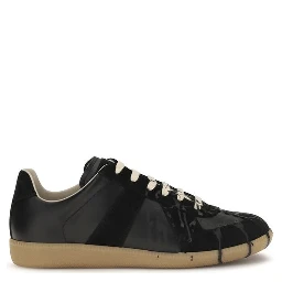 Black Suede Leather Athletic Sneakers