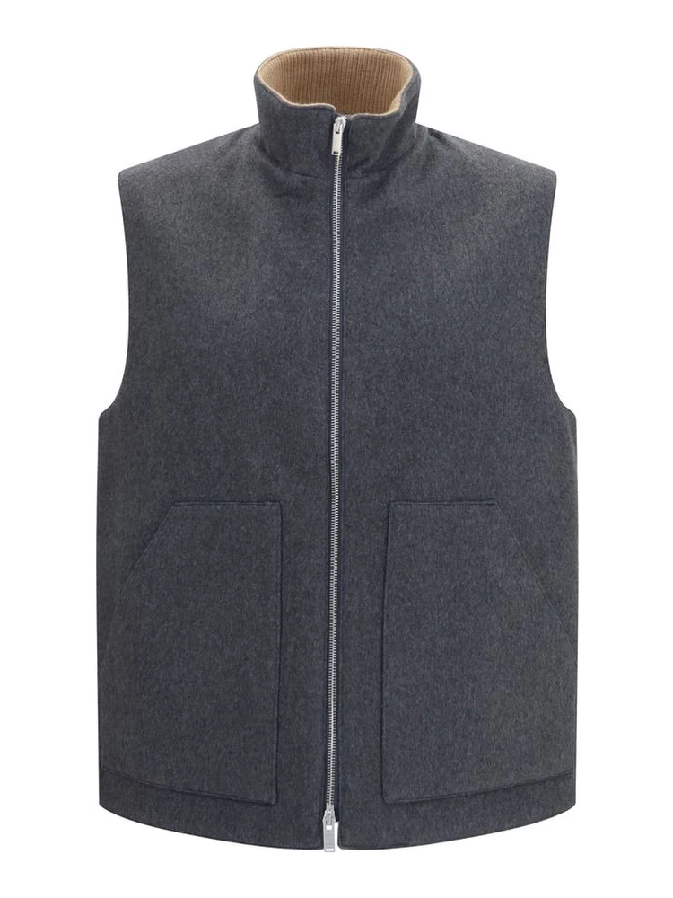 Gray Wool Oves Aries Sleeveless Jacket
