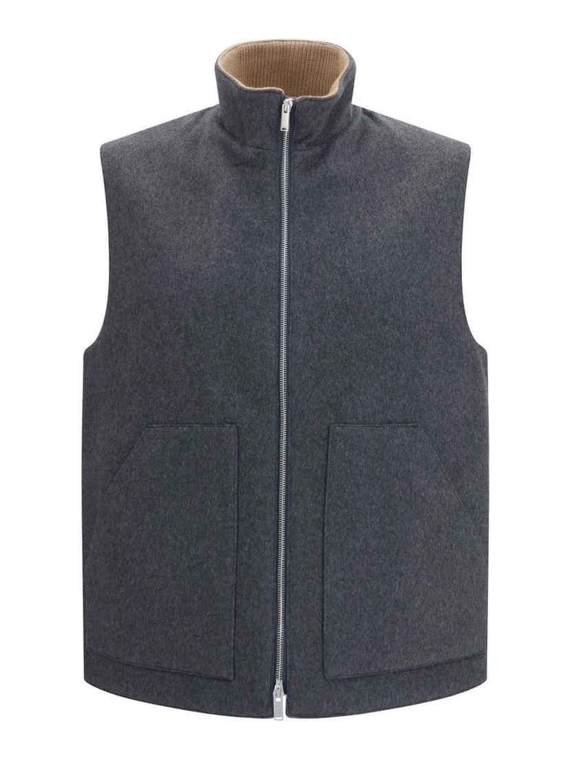 Gray Wool Oves Aries Sleeveless Jacket