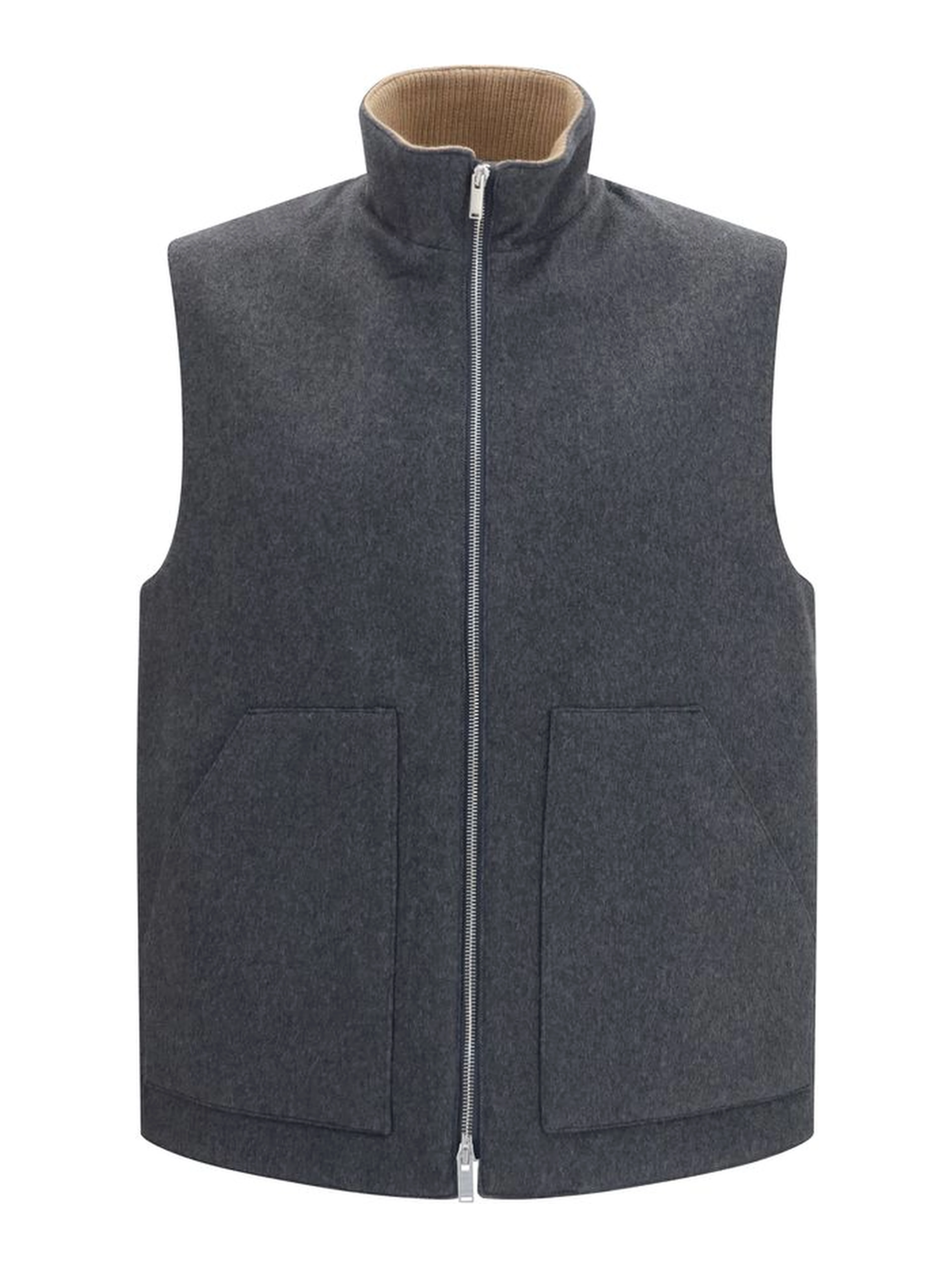 Gray Wool Oves Aries Sleeveless Jacket