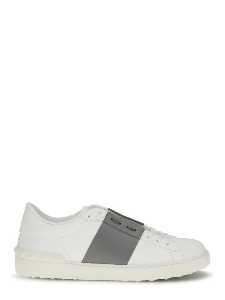 Silver Calf Leather Bos Taurus Low Top Sneakers