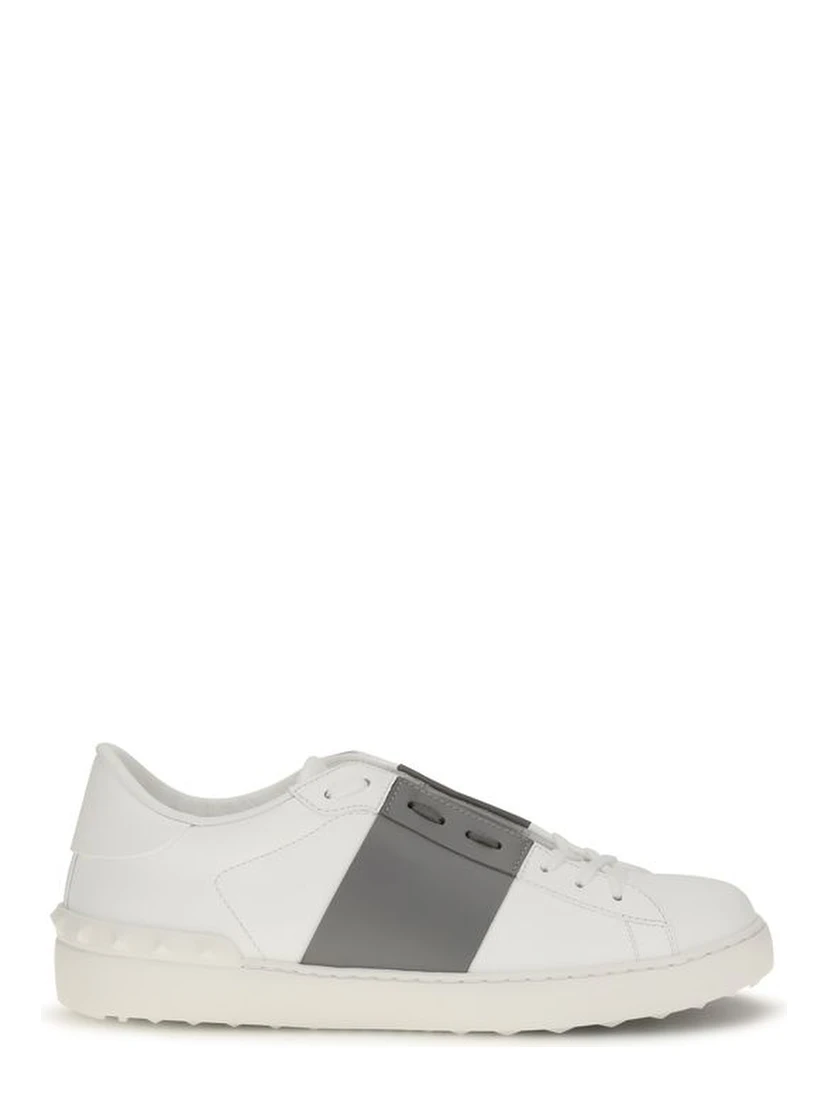 Silver Calf Leather Bos Taurus Low Top Sneakers