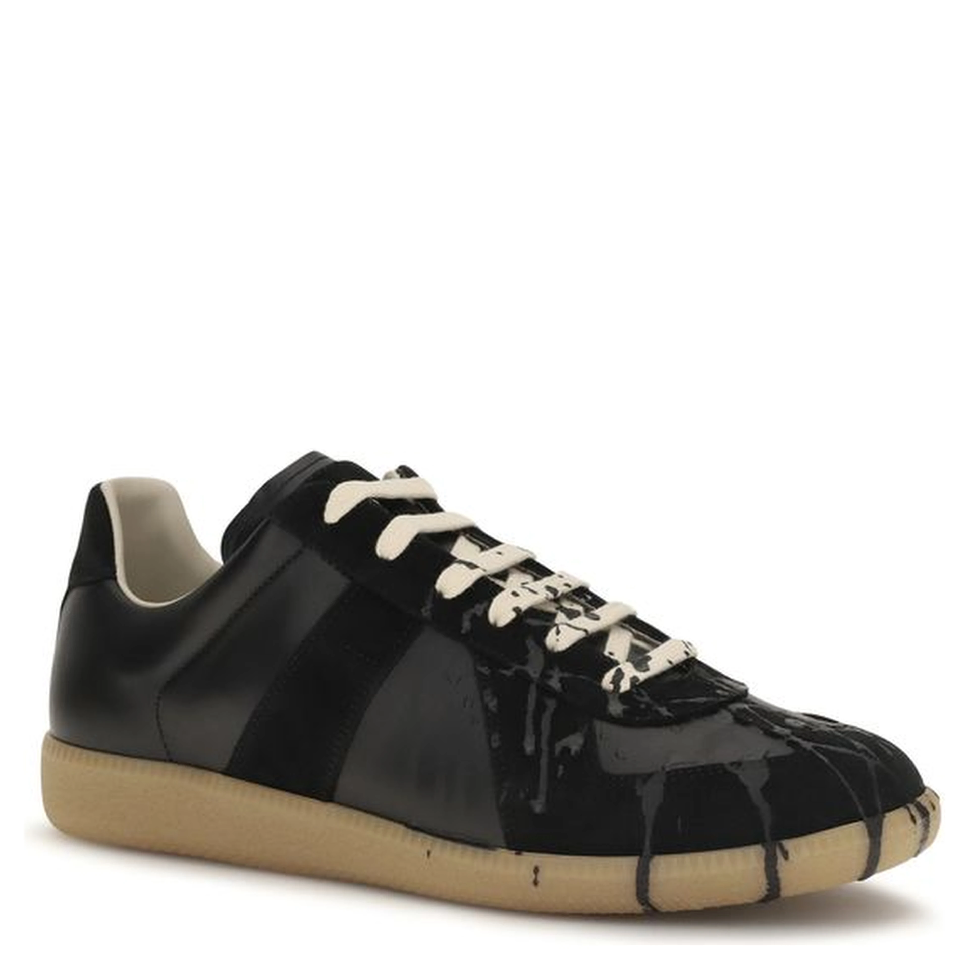 Black Suede Leather Athletic Sneakers
