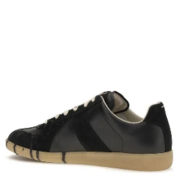 Black Suede Leather Athletic Sneakers