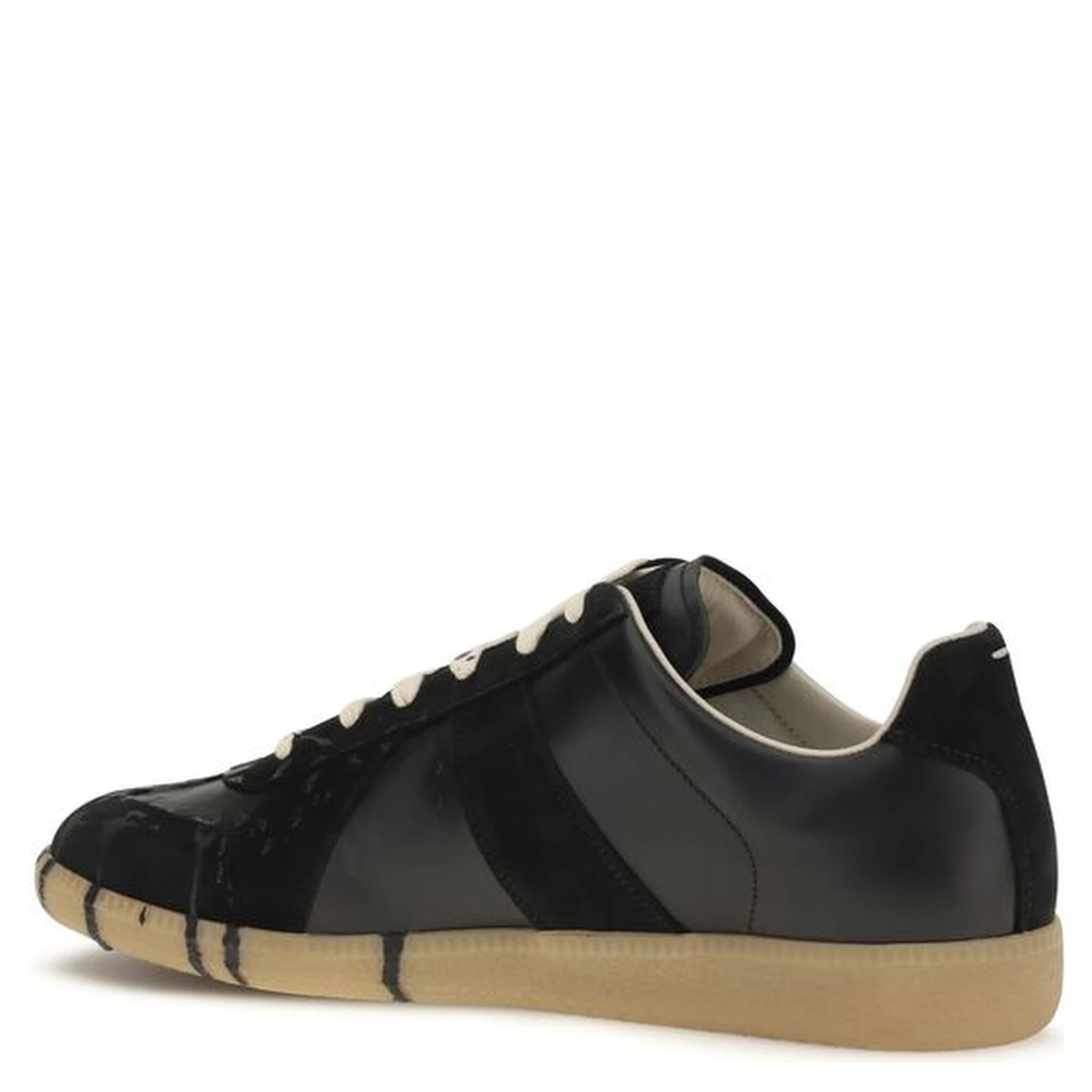 Black Suede Leather Athletic Sneakers