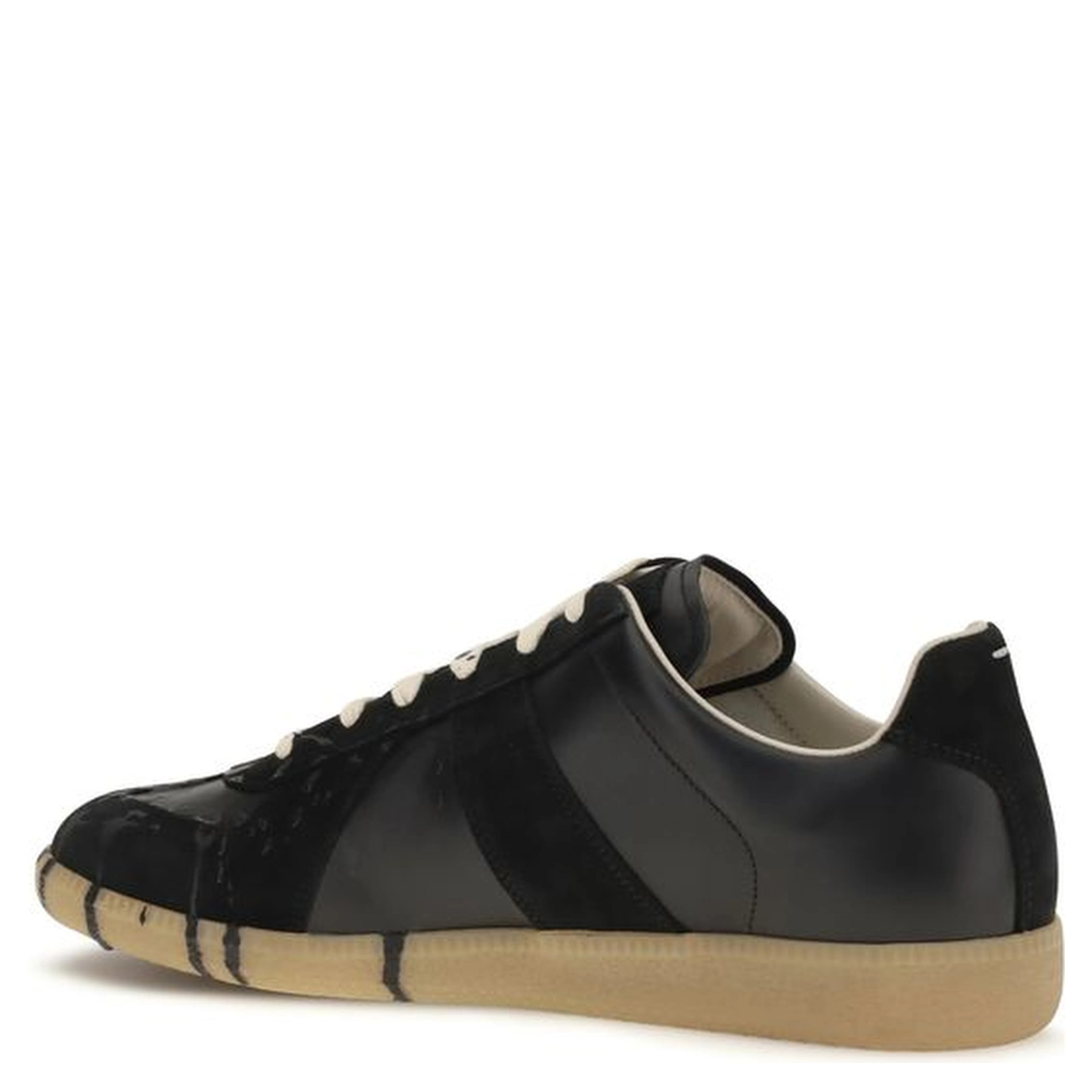 Black Suede Leather Athletic Sneakers