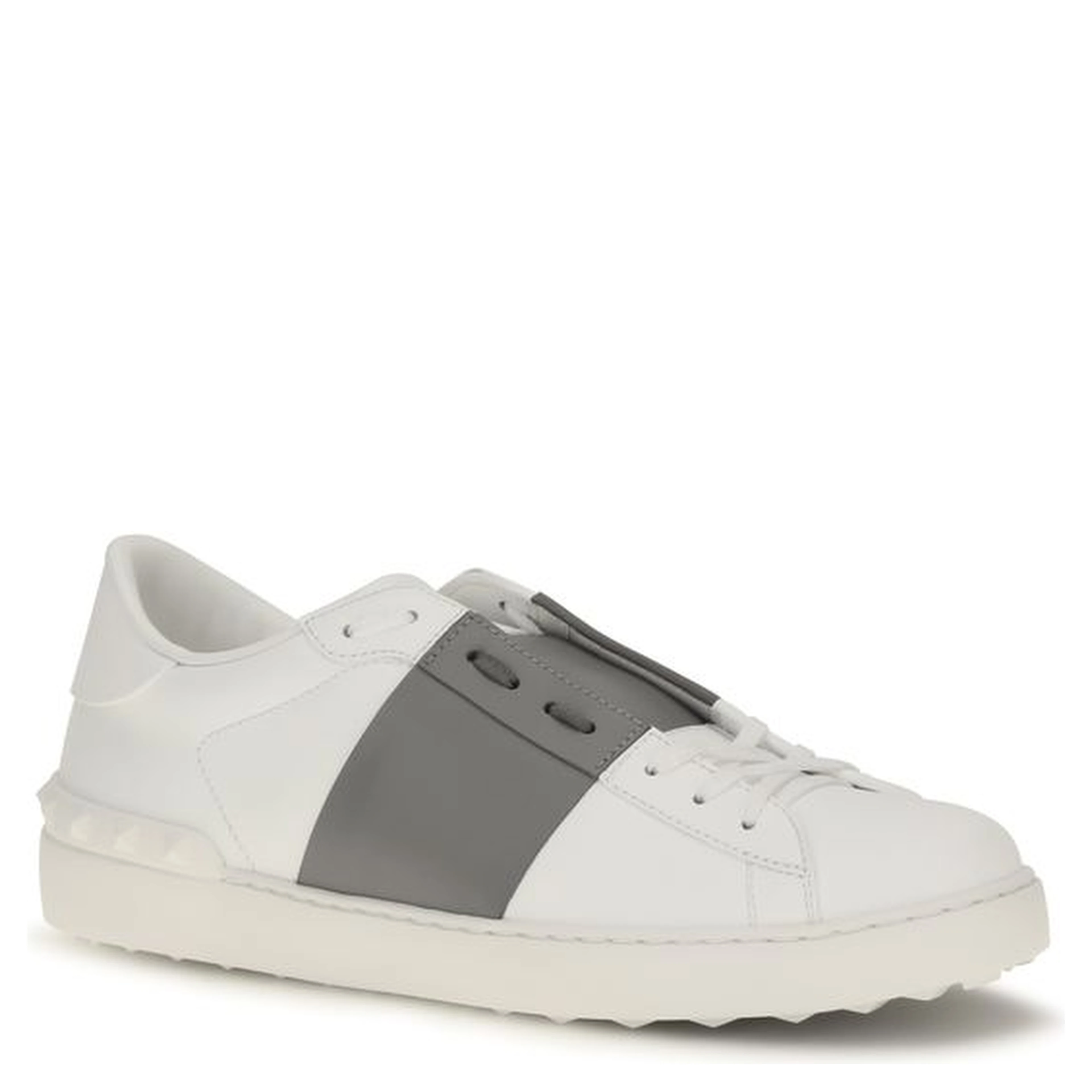 Silver Calf Leather Bos Taurus Low Top Sneakers
