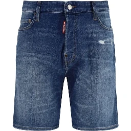 Blue Cotton Bermuda Shorts