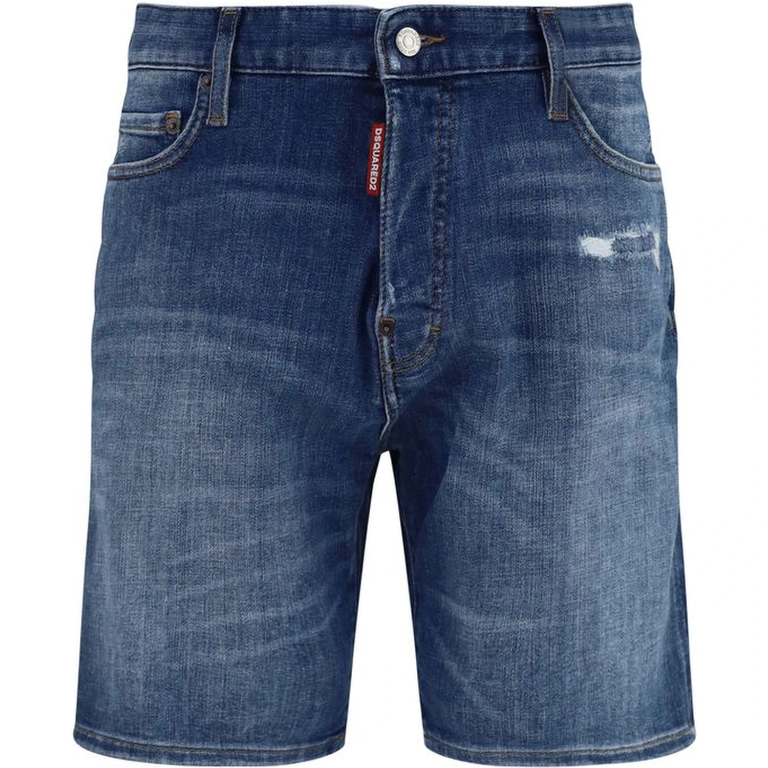 Blue Cotton Bermuda Shorts
