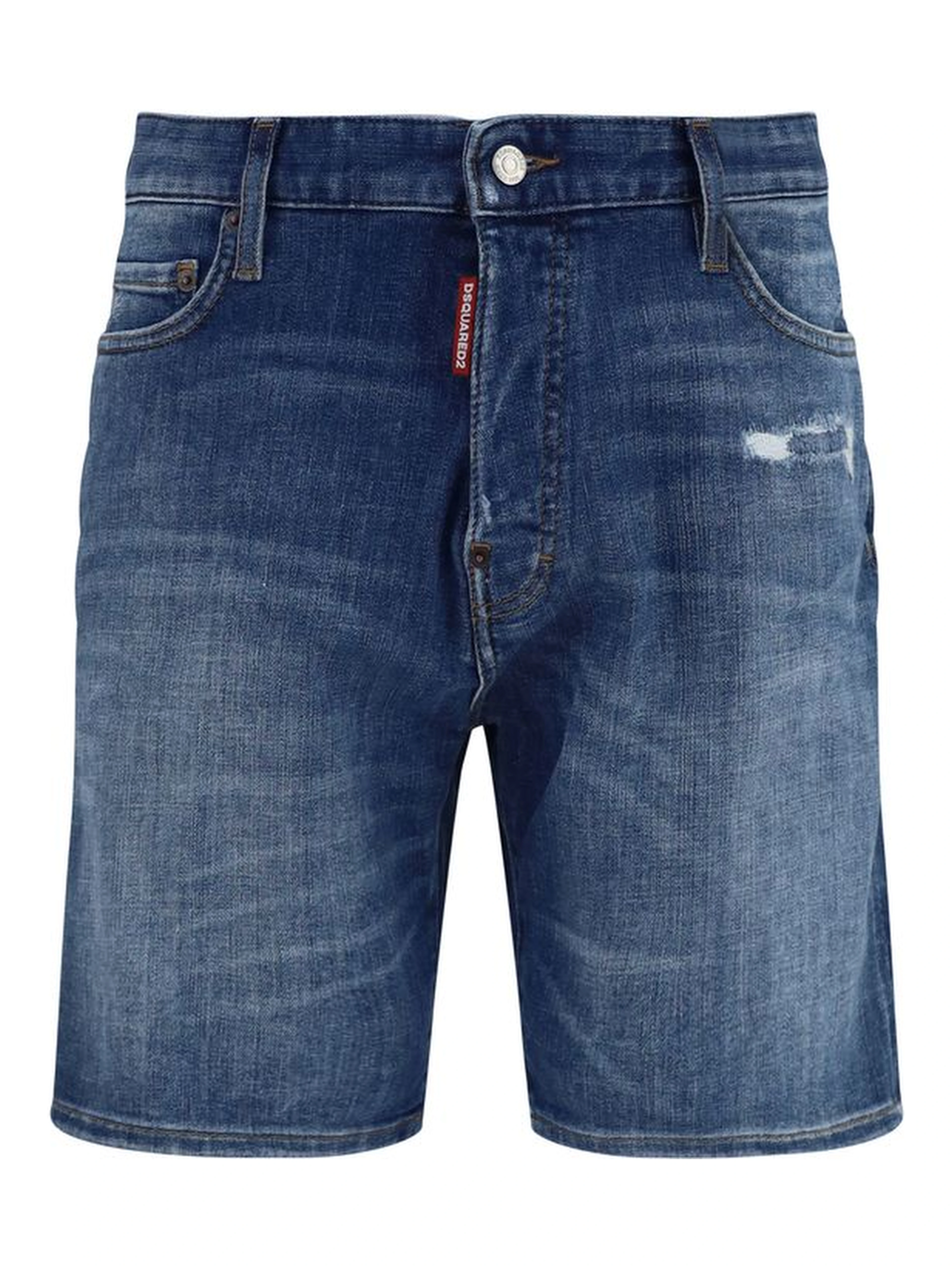 Blue Cotton Bermuda Shorts