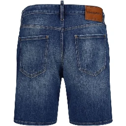 Blue Cotton Bermuda Shorts