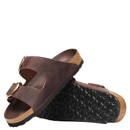 Brown Leather Flat Sandals