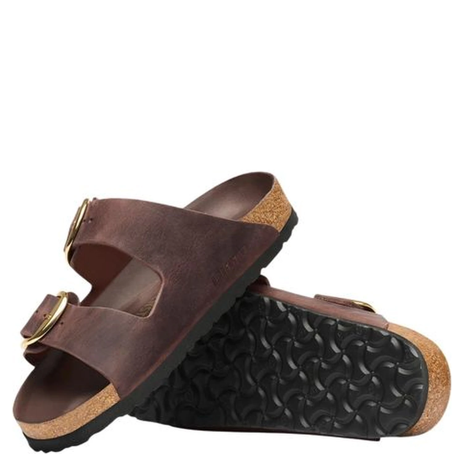 Brown Leather Flat Sandals