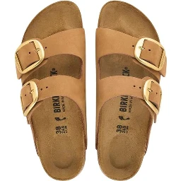 Brown Leather Flat Sandals